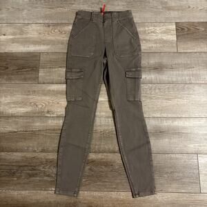 Spanx Twill Ankle Cargo Skinny Pants Women’s S Stretch Pockets Pull On 20311R